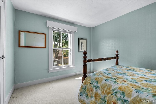 bedroom featuring carpet