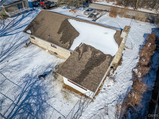 view of snowy aerial view