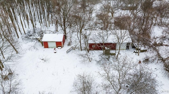 view of snowy aerial view