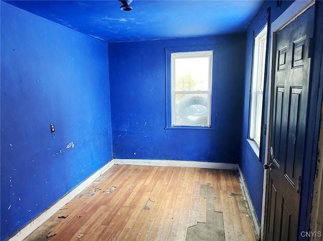 spare room with wood-type flooring