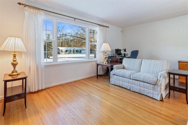 living area featuring hardwood / wood-style floors