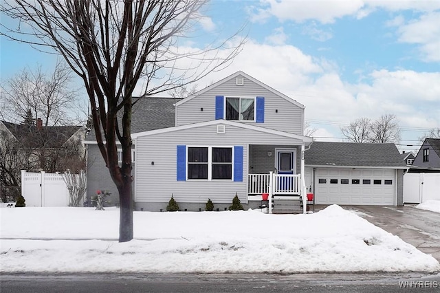 view of front of home with a garage