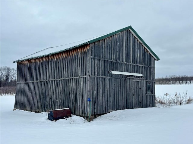 view of snow covered structure