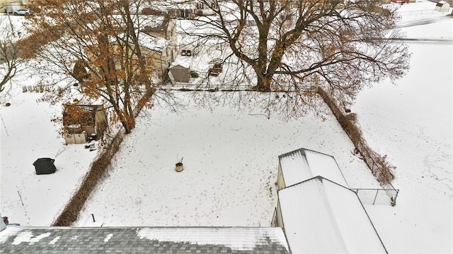 view of snowy aerial view