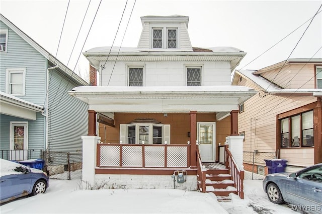 view of front of house with covered porch