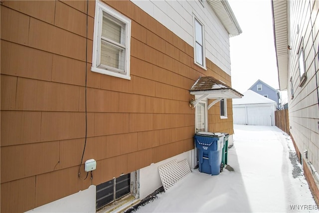 view of snowy exterior