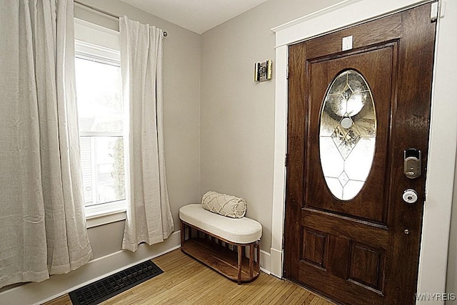 foyer featuring light wood-type flooring