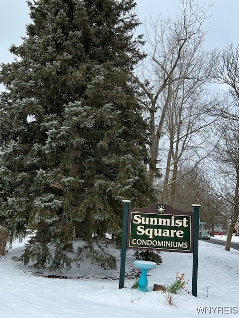 view of community sign