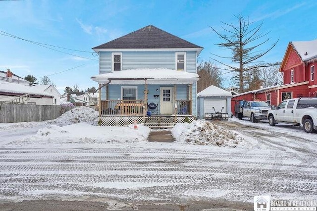 front of property with a porch