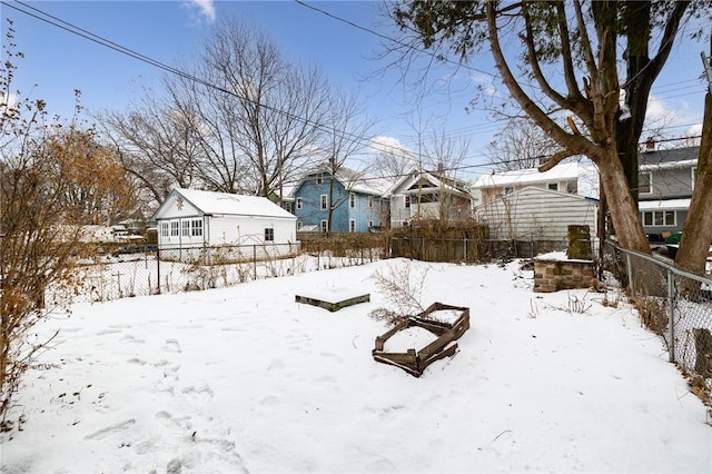 view of snowy yard