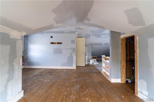 interior space with dark hardwood / wood-style flooring