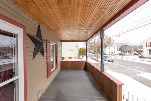 deck featuring a porch