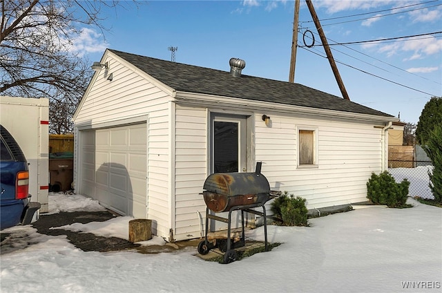 view of outdoor structure featuring a garage