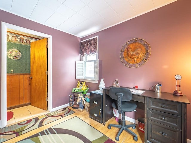 office featuring light wood-type flooring