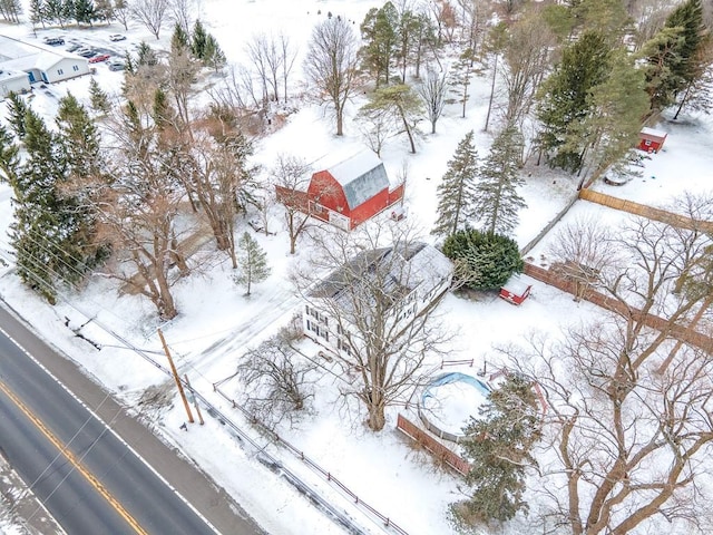 view of snowy aerial view