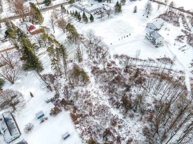 view of snowy aerial view