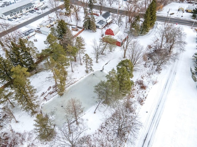 view of snowy aerial view