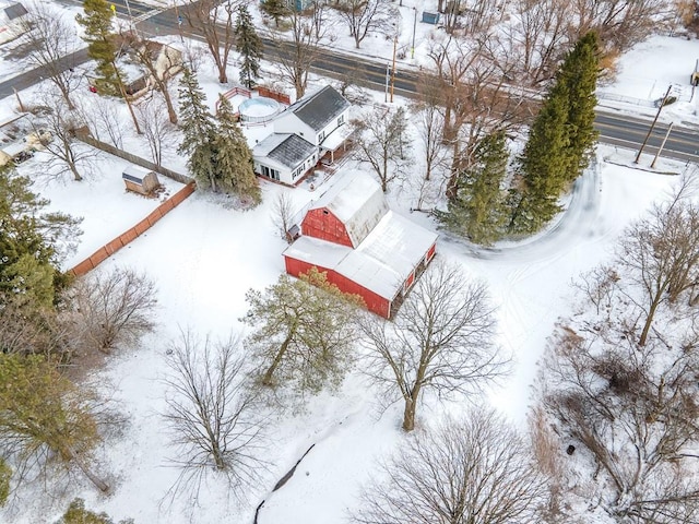 view of snowy aerial view