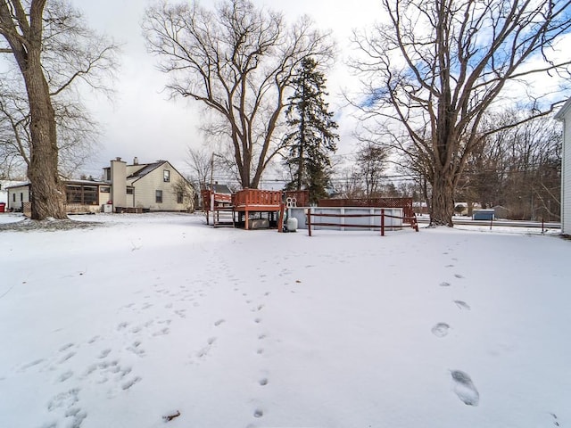 view of snowy yard