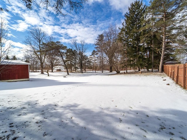 view of snowy yard