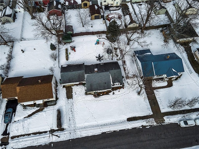 view of snowy aerial view