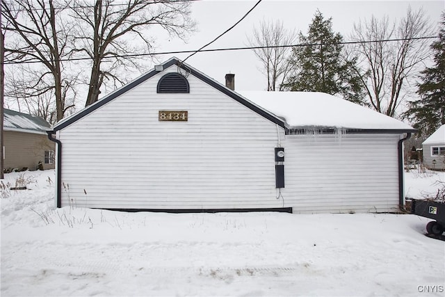 view of snowy exterior