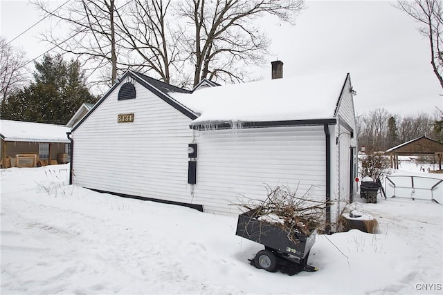 view of snowy exterior