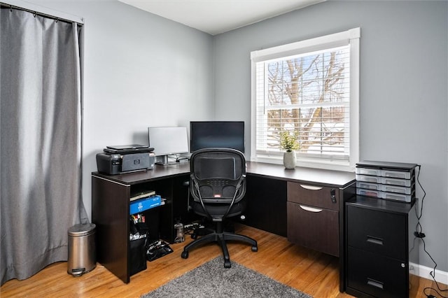 office featuring light hardwood / wood-style flooring