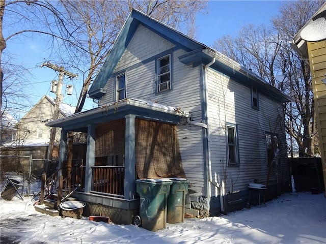 exterior space with covered porch