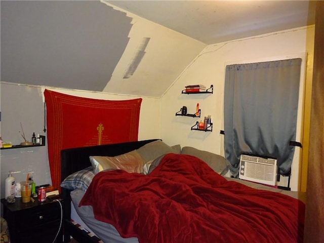 bedroom with vaulted ceiling