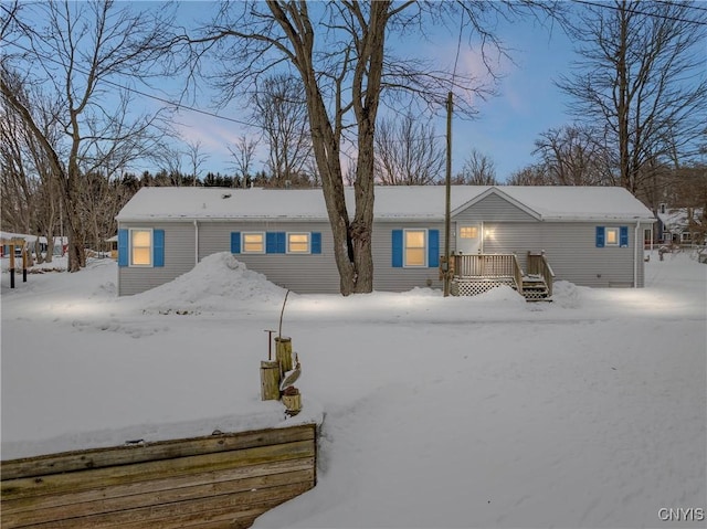 view of front of home featuring a deck