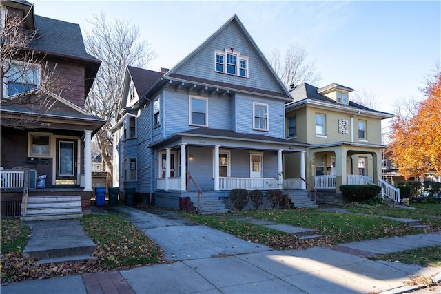 view of front of home featuring covered porch