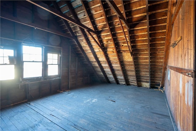 view of unfinished attic