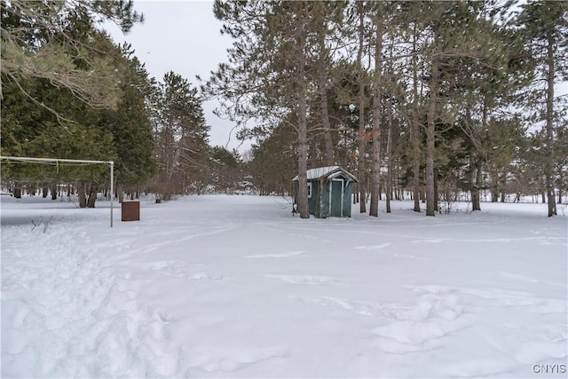 view of snowy yard