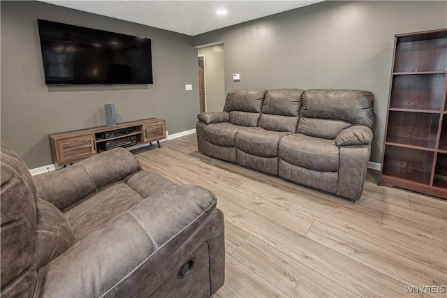 living room featuring light hardwood / wood-style flooring