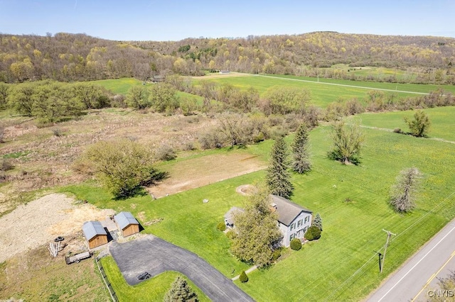 bird's eye view with a rural view