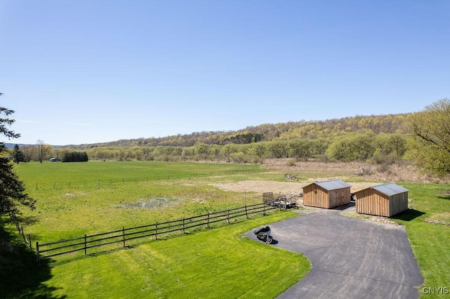 drone / aerial view featuring a rural view