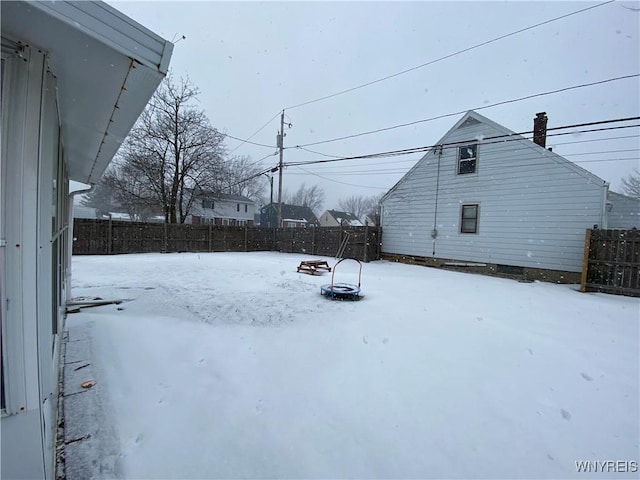 view of snowy yard