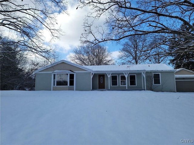 single story home featuring a garage