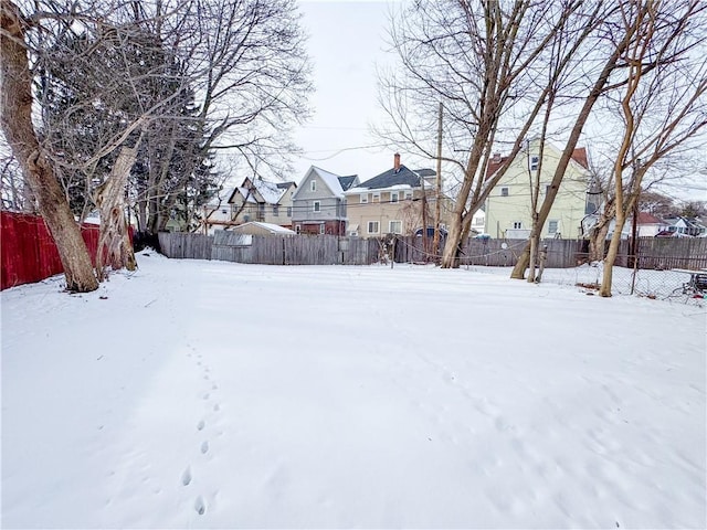 view of snowy yard