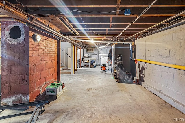 basement with separate washer and dryer