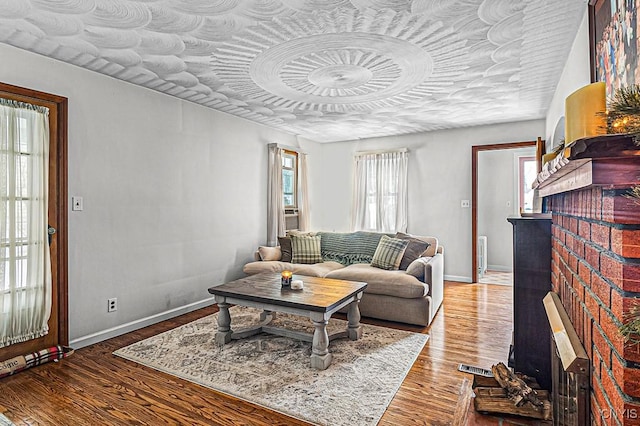 living room featuring wood-type flooring