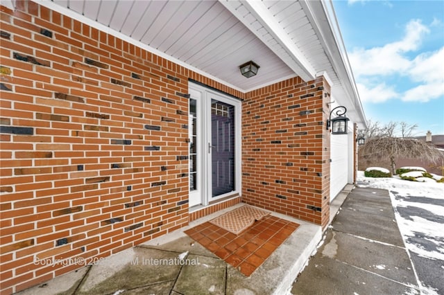 property entrance with a garage