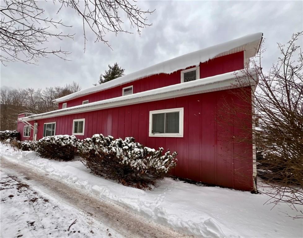 view of snow covered exterior