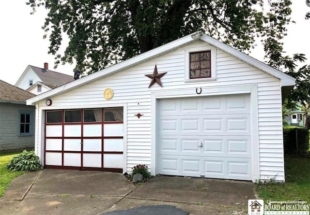 view of garage