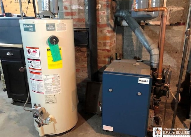 utilities featuring gas water heater