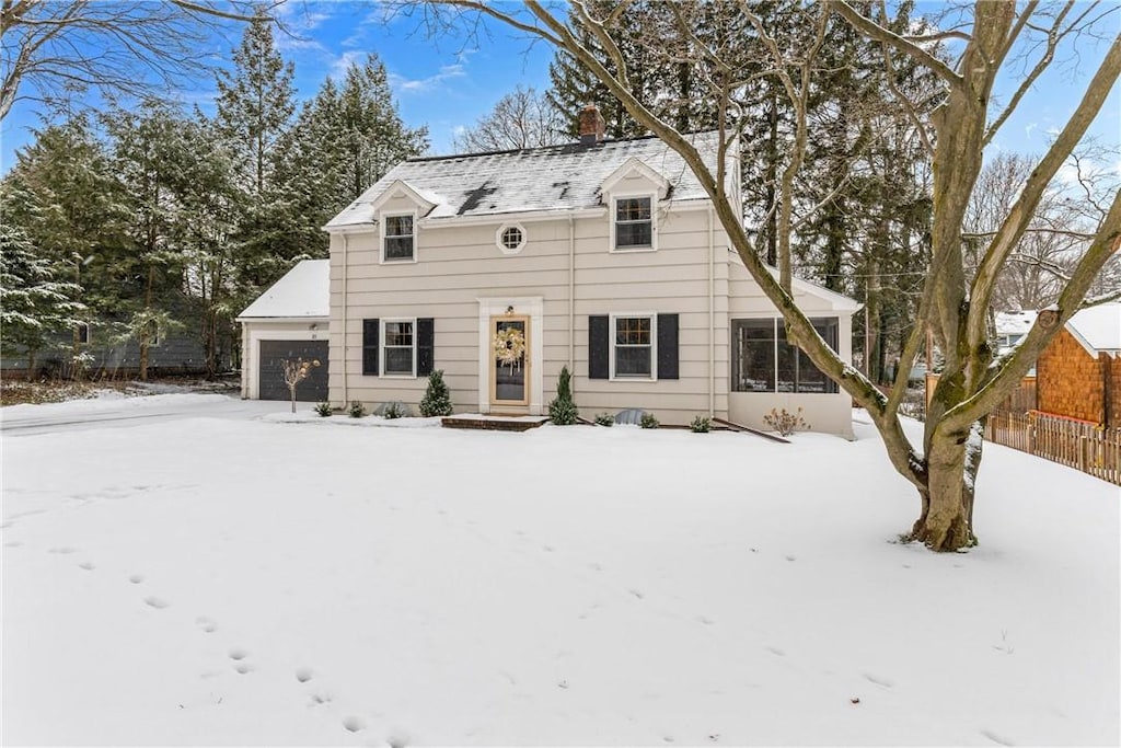 view of front of home with a garage