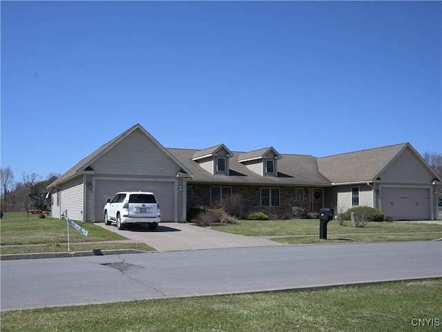 1771 Independence, Utica, NY 13502 - view of front facade with a garage, driveway, and a front lawn