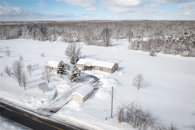 view of snowy aerial view