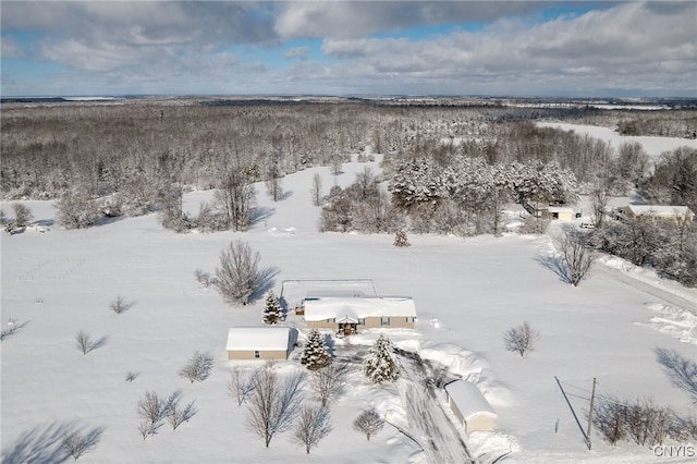 view of snowy aerial view